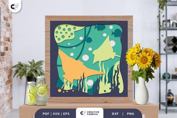 Animal Underwater Life 3D Shadow Box