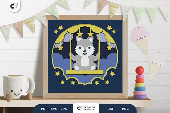 Baby Wolf 3D Shadow Box Paper Cut: A Unique Addition to Your Space