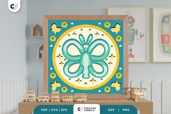 Balance Butterfly 3D Shadow Box SVG
