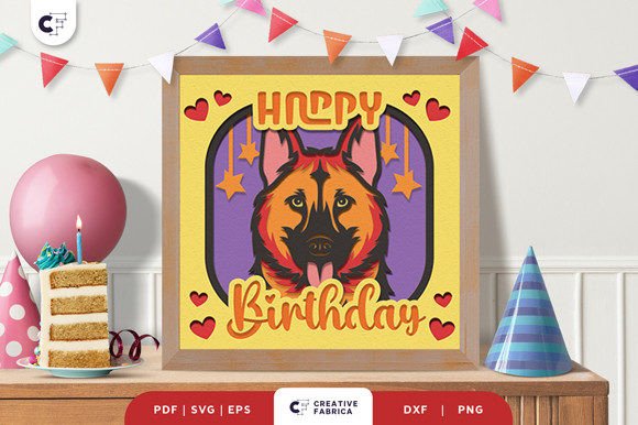 Birthday German Shepherd 3D Papercut SVG: A Unique Way to Celebrate Your Furry Friend