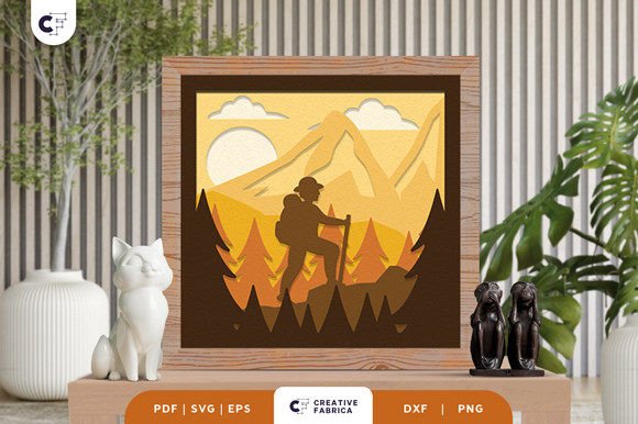 Boy Hiking Mountain 3D Light Box SVG: A Creative and Meaningful Craft Project