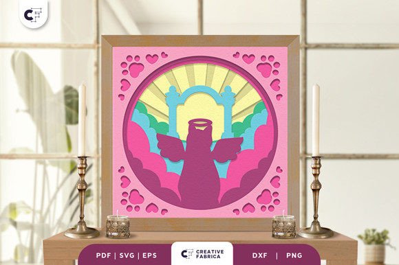Cat in the Heaven Gate 3D Paper Cut: A Meaningful Memorial for Your Beloved Pet