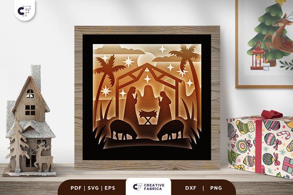 Christmas Nativity 3D Shadow Box SVG: A Creative and Meaningful Addition to Your Holiday Decor