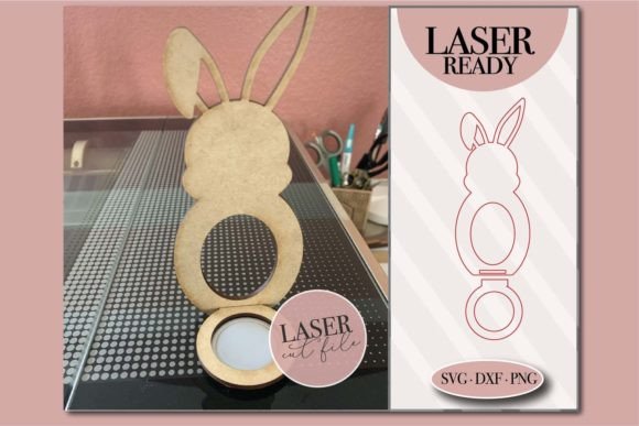 Easter Bunny Egg Holder Laser Svg