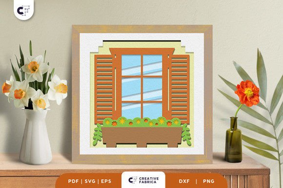 Explore the Balcony with Flowers 3D Papercut SVG for a Unique Spring Decor