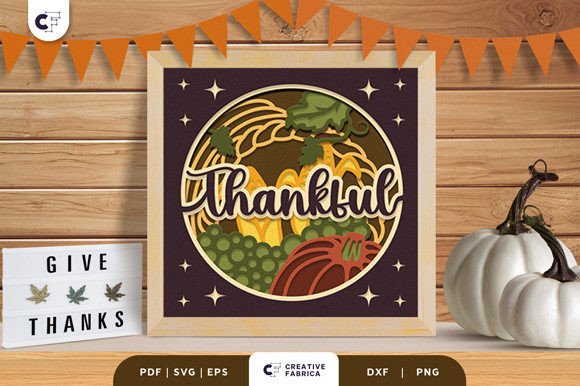 Fall Harvest Cornucopias 3D Light Box