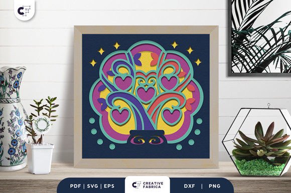 Family Tree 5 Members 3D Paper Cut SVG for Creative Expression