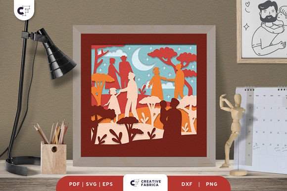 Father and Daughters Life 3D Shadow Box