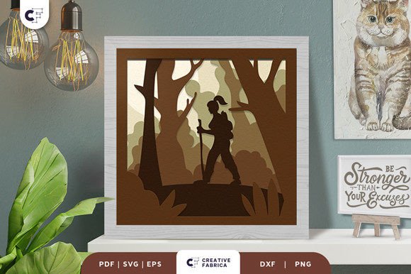 Girl Forest Walking 3D Paper Cut SVG: A Unique Way to Capture Adventure