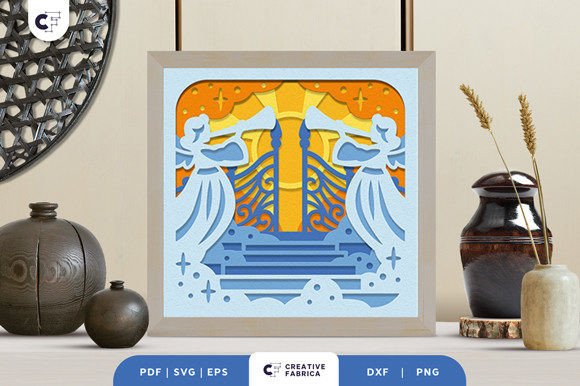 Heaven Gate with Stairs 3D Light Box