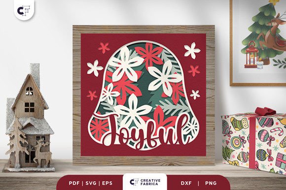 Joyful Christmas 3D Shadow Box SVG