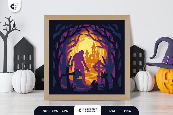 Spooky Graveyard 3D Shadow Box SVG: A Halloween Creation Guide