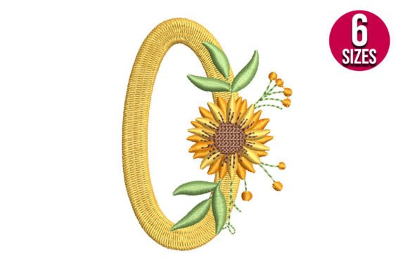 Sunflower Alphabet Number Zero: A Creative Touch for Machine Embroidery Projects