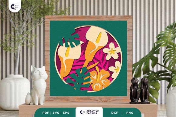 Tropical Forest 3D Layered Paper Cut