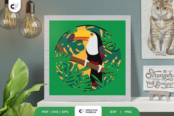 Tropical Toucan 3D Shadow Box Paper Cut: A Unique Way to Bring the Rainforest Home