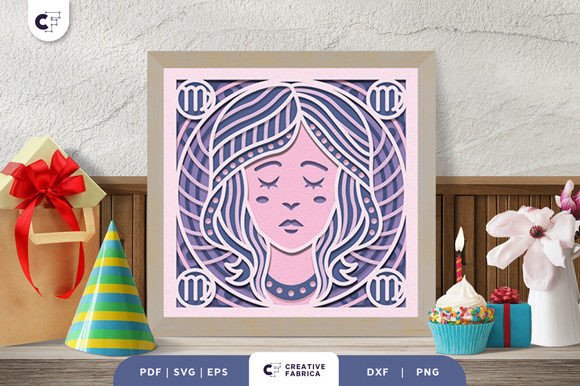 Virgo Zodiac 3D Shadow Box Papercut – A Strategic Addition to Your Creative Space