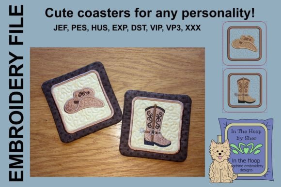 Western Coasters and Western Coasters, Embroidery Designs